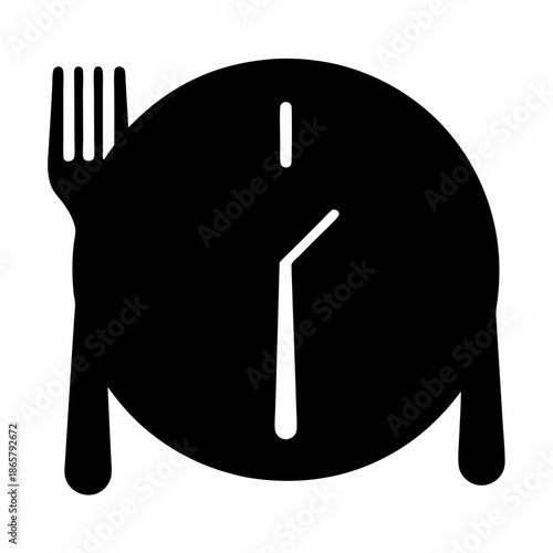 Abstract illustration symbolizing mealtime and the urgency of eating schedules Vector, illustration