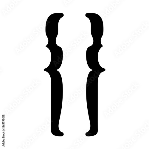 Classic black curly braces symbol on a clean white background, representing coding and text structures Vector, illustration