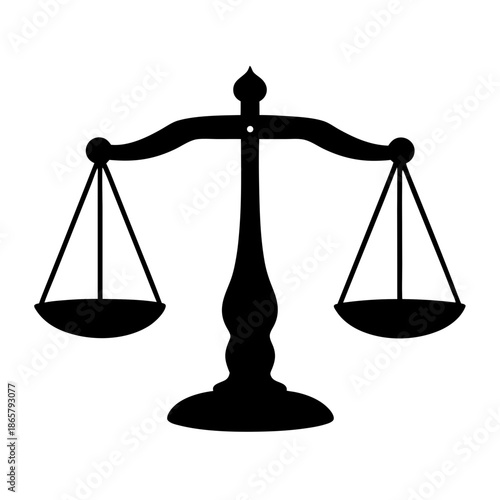 The iconic symbol of justice and equality represented by a classic balance scale silhouette Vector, illustration