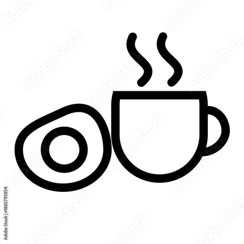 Breakfast icon set in the morning