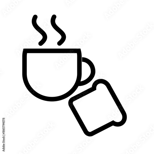 Breakfast icon set in the morning