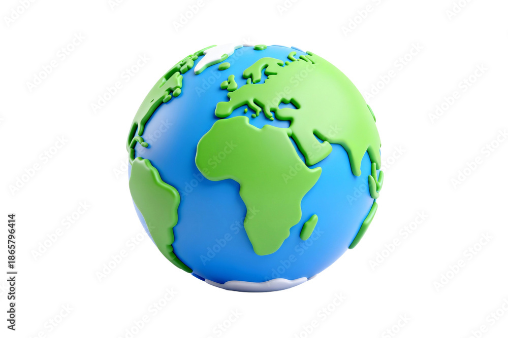 Fototapeta premium 3D Rendered Green and Blue Earth Globe