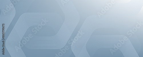 Abstract hexagon lines on gray background. Geometric stripe line art design for poster, brochure, cover, website, banner.