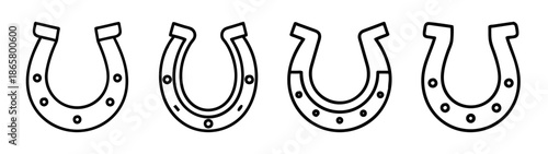 Horseshoe outline vector set, lucky horseshoe clip art, horseshoe drawing, horseshoe silhouette vector