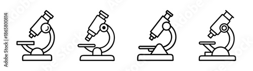 Microscope science lab equipment vector illustration for biology and chemistry research tool diagram
