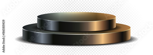 Gold black luxury podium Vector stage for premium product display with transparent png background