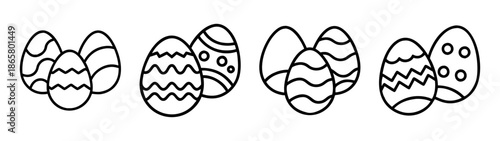 Easter eggs coloring page for kids and adults simple easter egg designs vector illustration art