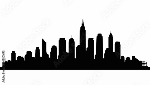 Iconic city skyline silhouette at dusk, representing urban ambition and modern architecture.