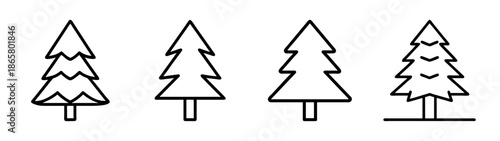Drawing of christmas trees evergreen trees pine trees vector trees simple trees line art trees clip art trees
