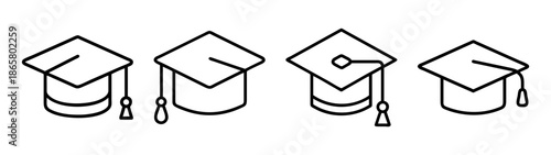 Graduation caps vector image for academic achievement college university degree education success