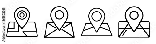 Map pin location marker icons set gps navigation destination pointer symbols for travel app