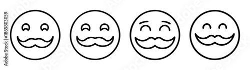 Cartoon faces with mustaches vector illustration for graphic design and creative projects use 