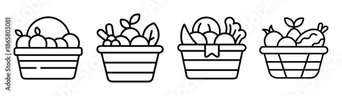 Outline drawing of potted plants vector illustration for gardening and home decor design projects
