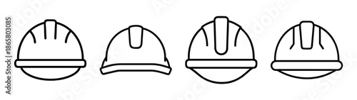 Construction hard hats safety helmets protective headgear industrial safety equipment drawing line art
