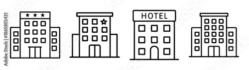 Hotel building architecture vector illustration for travel and tourism industry design needs