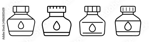 Collection of essential oil bottles vector illustration for aromatherapy and beauty products design