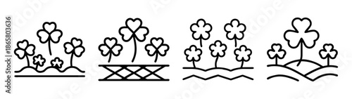 Vector graphic of st patrick's day shamrock clover plants for irish designs and celebrations