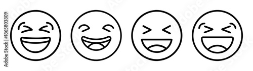 Laughing emoji vector collection different expressions happy face icons funny cartoon characters emotions set