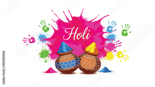 Vibrant happy holi festival celebration with colorful hues and joyful spirit