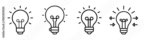 Light bulb vector illustration set for creative idea inspiration and innovative design concepts art,  chars