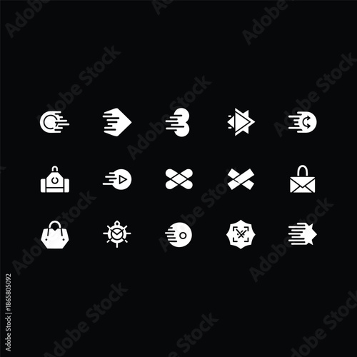 Cyberpunk Abstract Tech Symbols Asset for Modern Streetwear Design