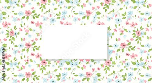 A delicate floral pattern with a blank white space for text.
