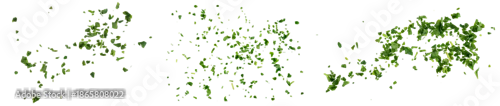 Panel kuchenny z motywem Fresh chopped parsley green leaves scattered fly isolated