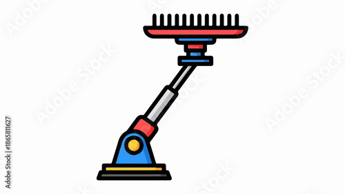 Robotic vacuum cleaner with a rotating brush head and articulated arm