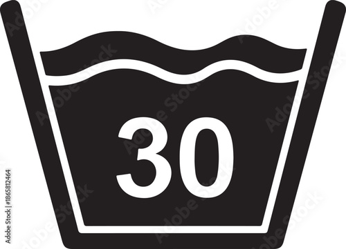 Wash at 30 degrees isolated on white background, Vector, illustration