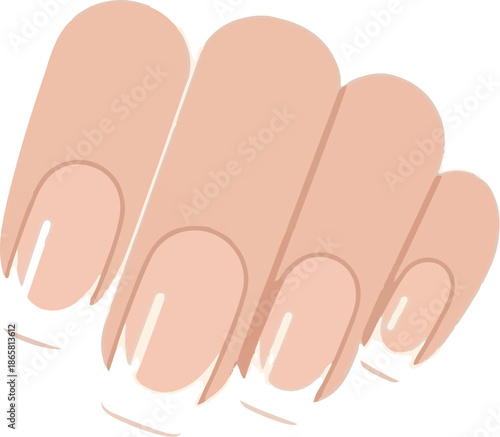 A minimalist illustration of a closed fist with rounded fingers and lightly defined nails