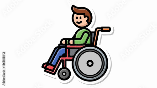A cheerful person in a wheelchair