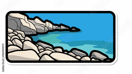 Rocky coast meeting clear blue ocean waters