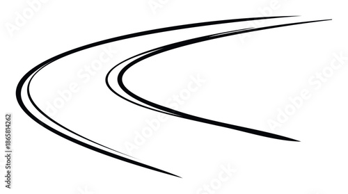 Dynamic black curved lines offer a sleek abstract graphic resource for modern visual communication, professional presentations, and innovative projects.