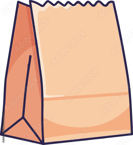 A simple brown paper bag with a crimped top and folded sides