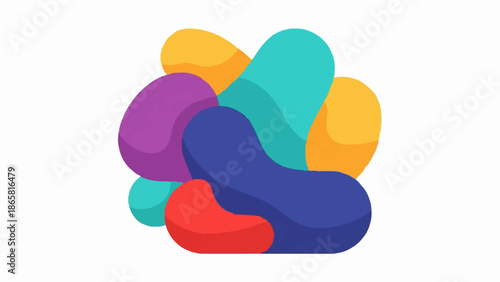 Abstract colorful organic shapes overlapping