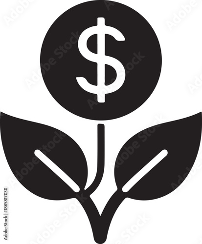 Growth and wealth symbol isolated on white background, Vector, illustration