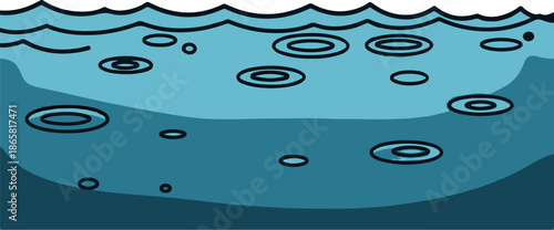 Ripples on the surface of a tranquil body of water, with varying depths