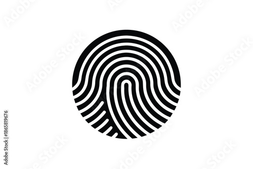 fingerprint scan vector icon silhouette