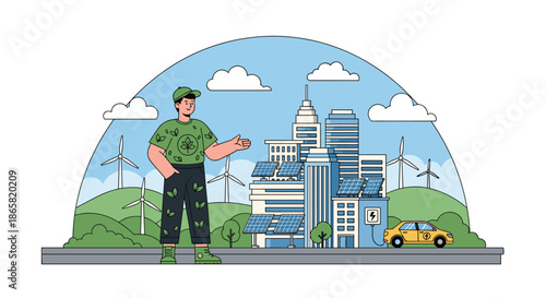 White hand holds up a single yellow olive branch next to the word peace on a solid dark blue background for unity.