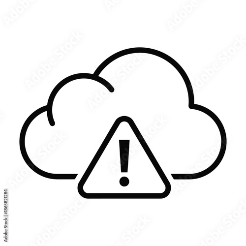 Cloud Warning Alert Icon Data Error Notification Symbol Vector