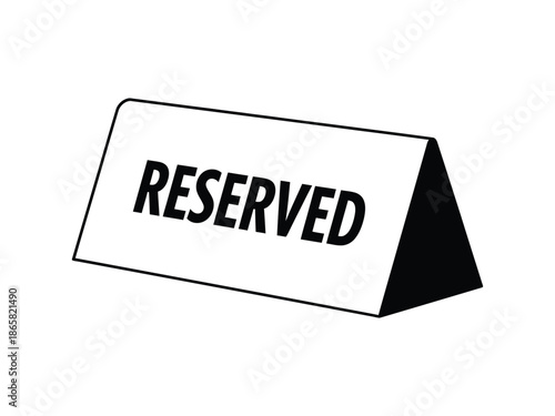 Reserved Table Sign Icon Restaurant Booking Seating Notice Vector
