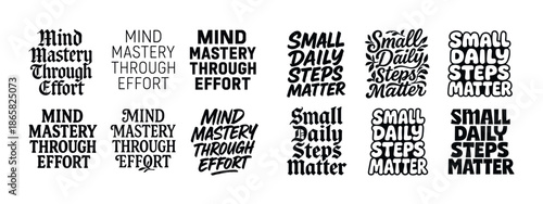 Mind mastery and small daily steps: inspirational typography designs