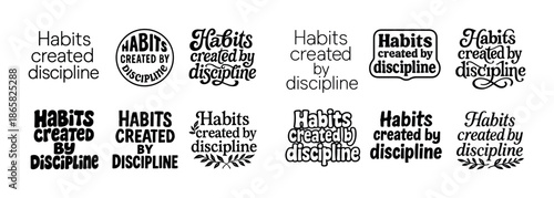 Diverse typography designs for inspiring habit quotes