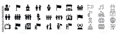 Diverse icon collection representing community and communication themes