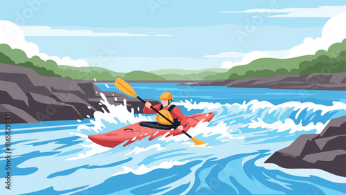 Adventure kayaking in rapids: dynamic outdoor water sport