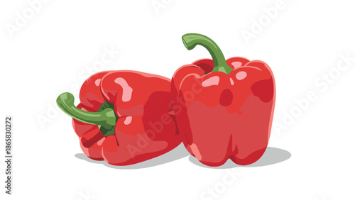 Colorful bell peppers on white background