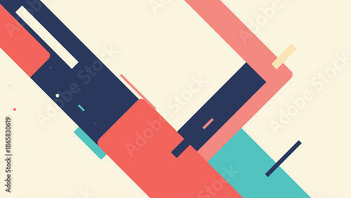 Geometric abstract design with modern colorful shapes and lines