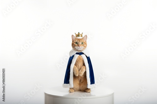 Minimal Cat Costume Studio Shot with Copy Space