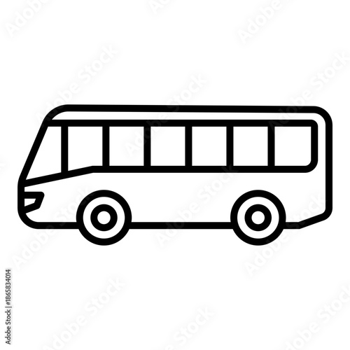 Bus icon, symbolizing shuttle service, public transportation, and passenger travel for urban, airport, and local transit routes.