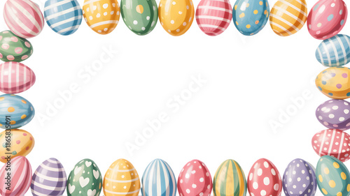 Easter sunday colorful eggs isolated on transparent background